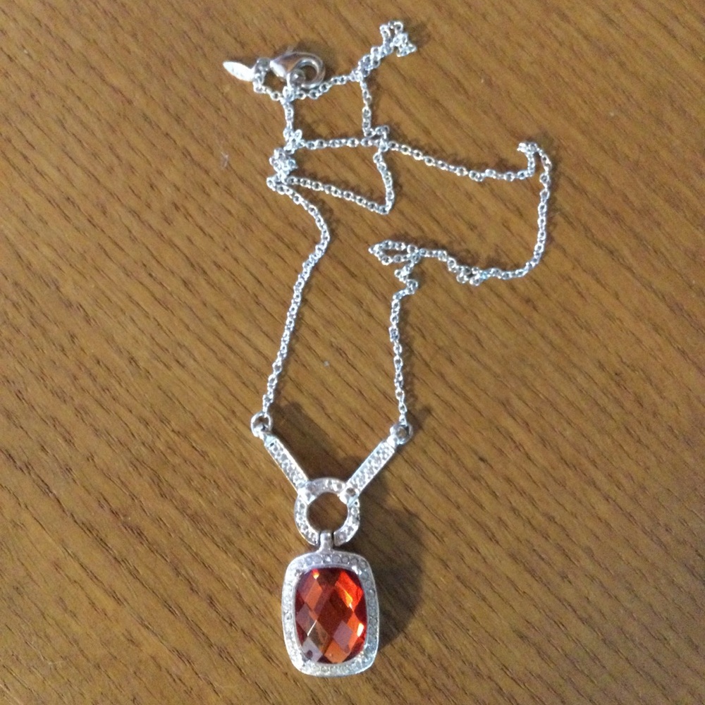 Orange Stone Pendant Necklace - Picture 2 of 4